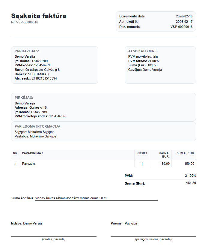 Classic šablono peržiūra